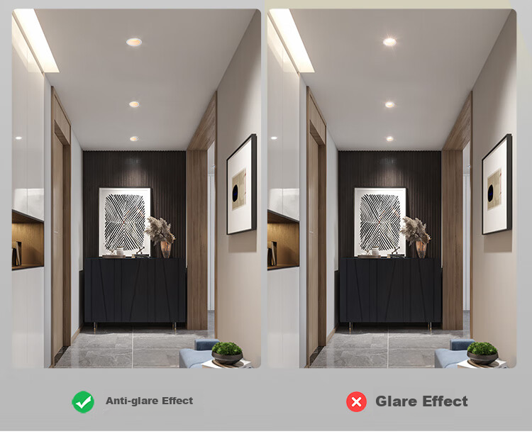 NVC LED Downlight for Living Room, Bedroom, Hallway, Recessed Ceiling Light, High CRI 7W Tri-Color [Miyu] Cut-Out 75mm 5