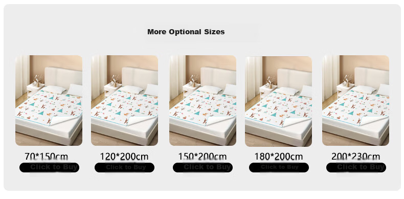 Tongkui Waterproof Diaper Changing Pad for Babies And Children, Washable Bed Sheet, Extra Large Breathable Baby Pad, Blue Deer Design, 1.8m X 2m 7