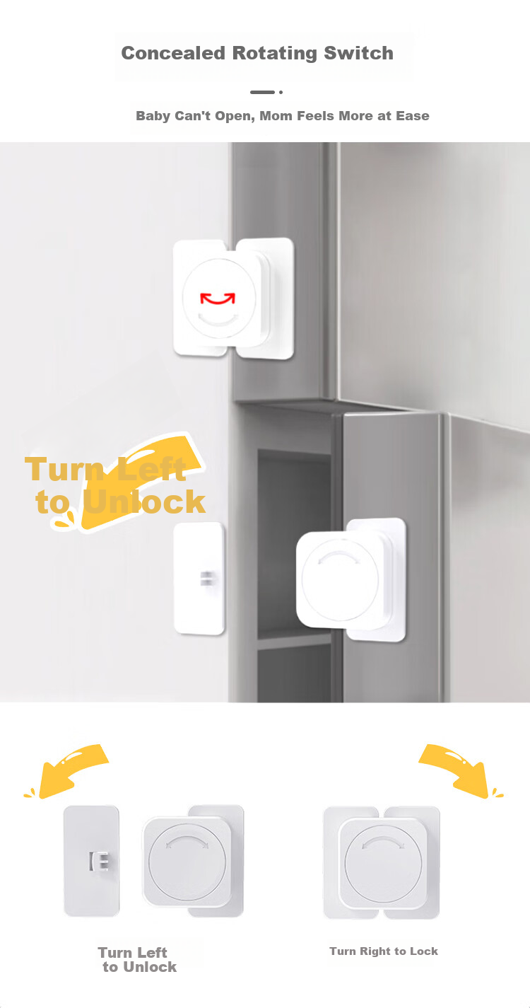 9I9 Baby Anti-Drawer Lock Cabinet Door Lock Refrigerator Lock Child Safety Lock Door Cabinet Lock, 5-Pack A4 5