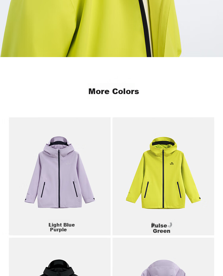 Pelliot [Xiaoyanke] Outdoor Children's Single-Layer Windbreaker, Waterproof And Windproof Jacket, 135101022 Black, Size 140 26