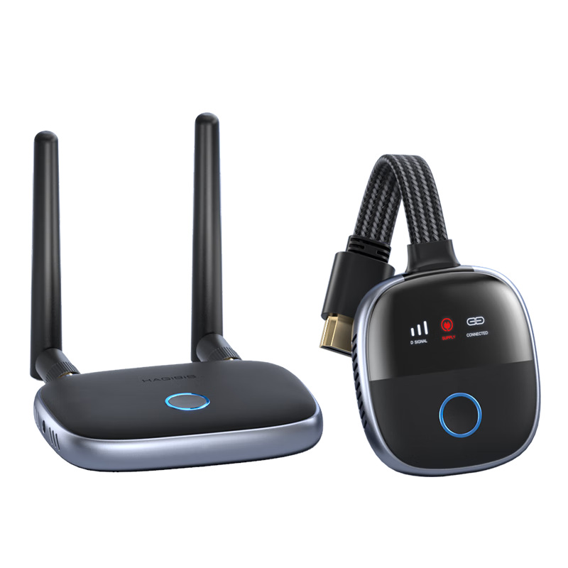 Haibeisi Wireless HDMI Screen Mirroring Transmitter and Receiver Point-to-Point Display Digital Display HD Transmission for Mobile Phone, Computer, TV, Projector, Monitor, Home, Meeting, Office