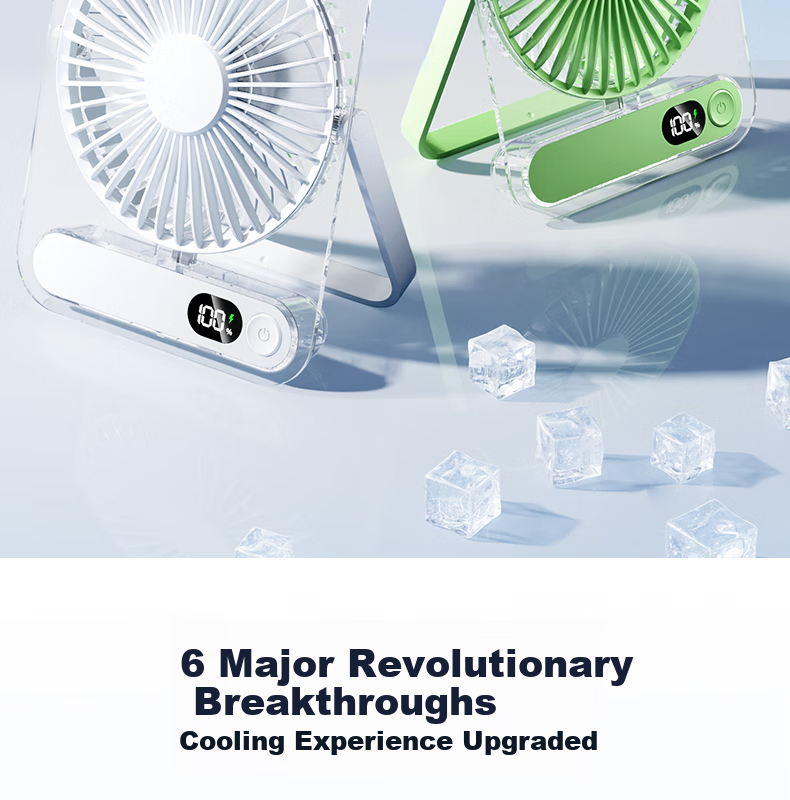 KPD KEEP PURSUING DREAMS Desktop Fan, 6-Inch USB Mini Fan, Cool And Refreshing Electric Fan, Student Dormitory Office Portable Electric Fan, Z501/H8 Transparent White 6