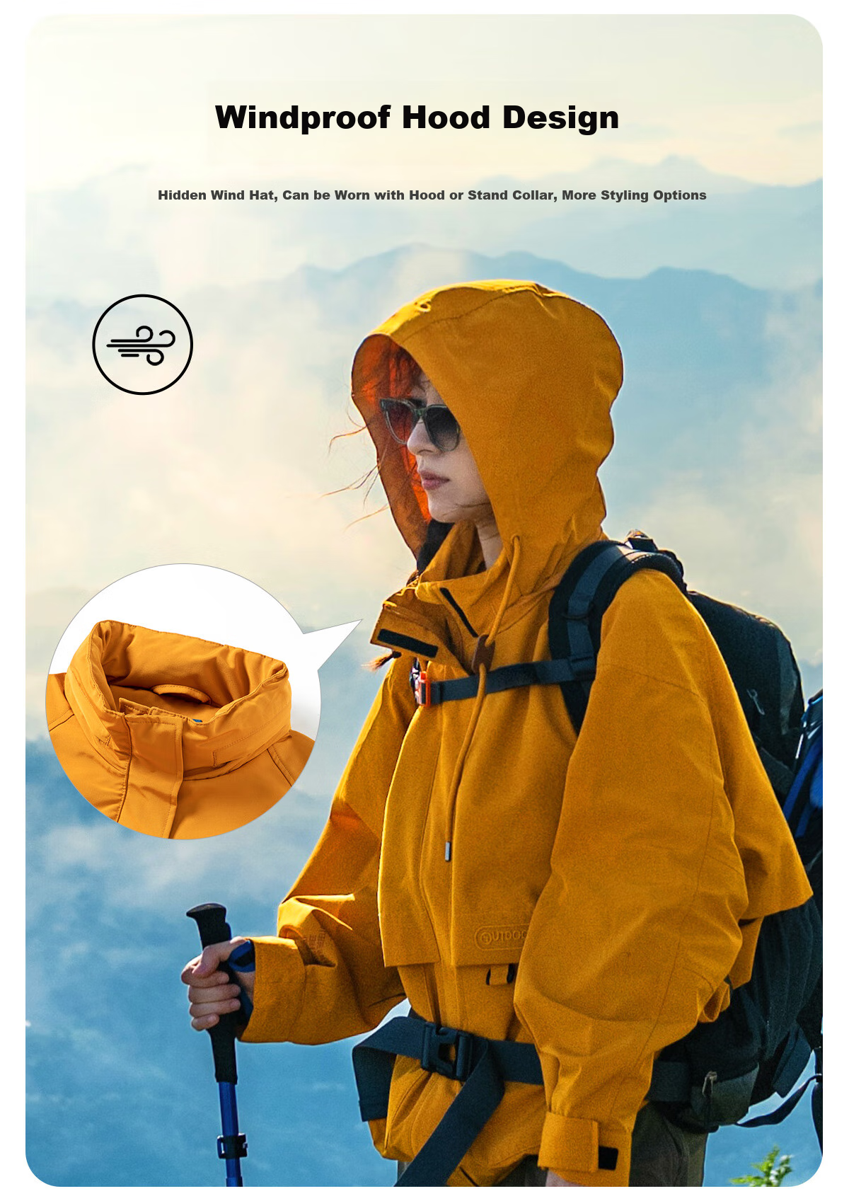 OUTDOOR PRODUCTS [Huangmeirou] Functional Three-In Fleece Jacket for Women, Windproof Coat, China Red 2