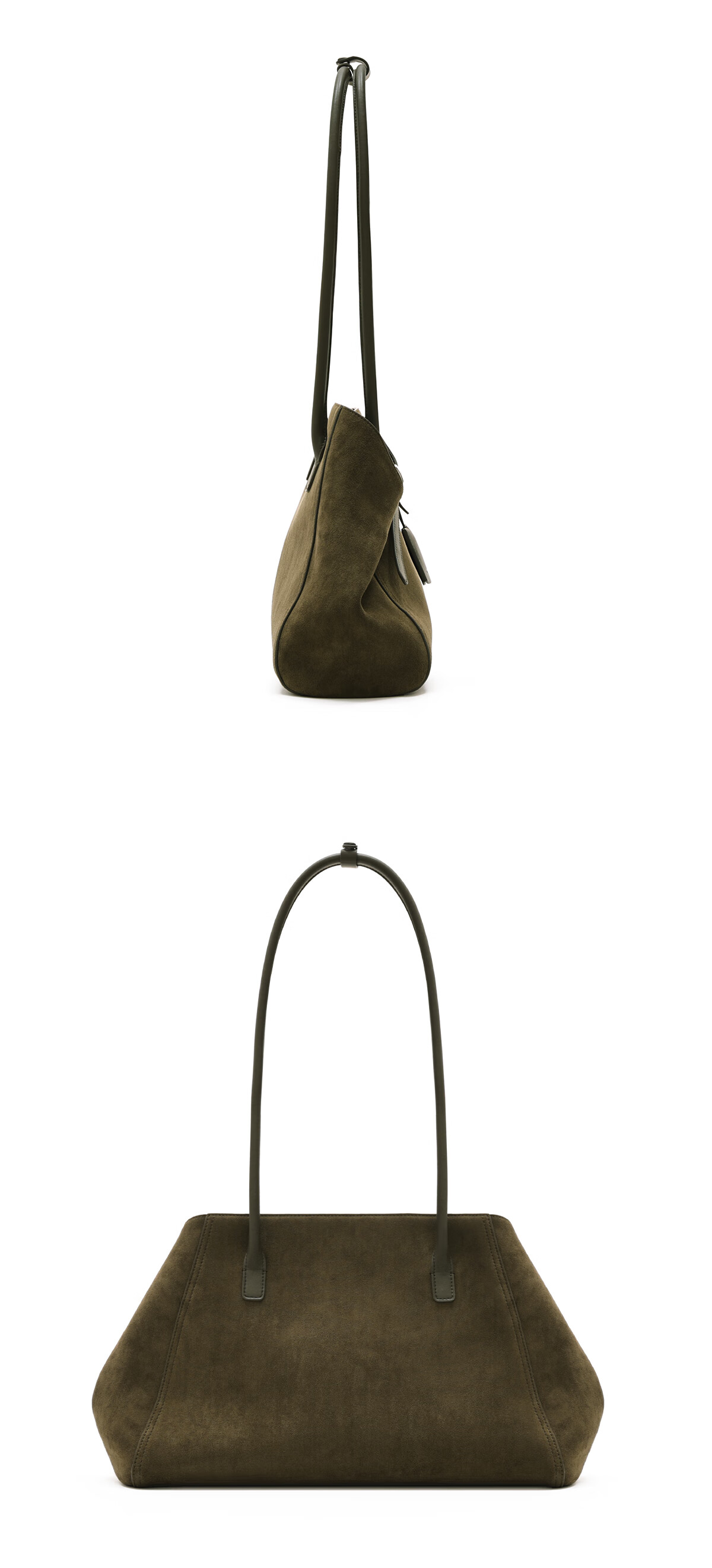 MUVA Folded Ear Large Capacity Women's Shoulder Bag New Commuter Tote Underarm Bag Caramel Brown 17