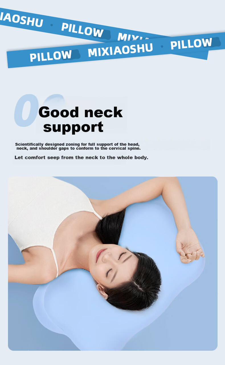 Mixiaoshu Cervical Pillow for Adults, Sleeping-Specific, for Lying on Side And Back, Butterfly-Shaped, Ergonomic Neck Support Pillow, Snoring Relief 10