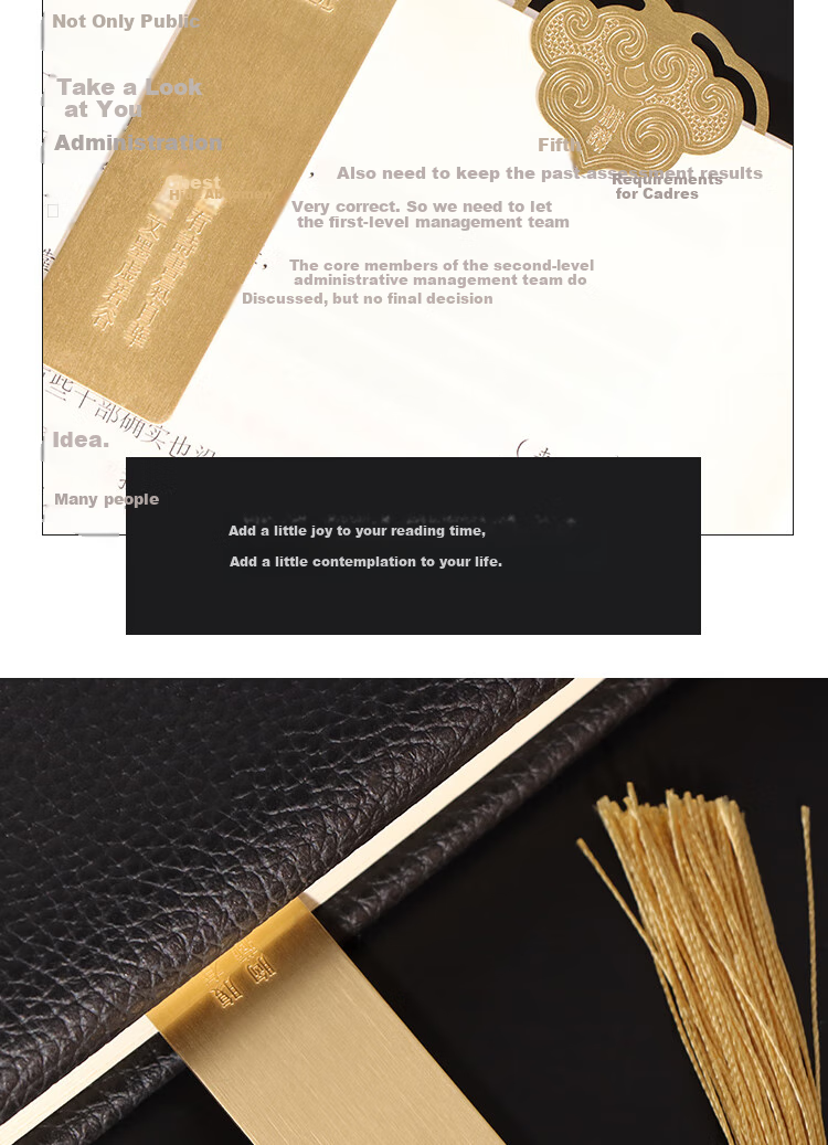 TaTanice Brass Bookmark, Graduation Season Gift, Chinese-Style Metal Bookmark, Reading Card with Tassel, Special Book Clip, Birthday Gift, Back-To Present, Nongyun Gift Box Set 5