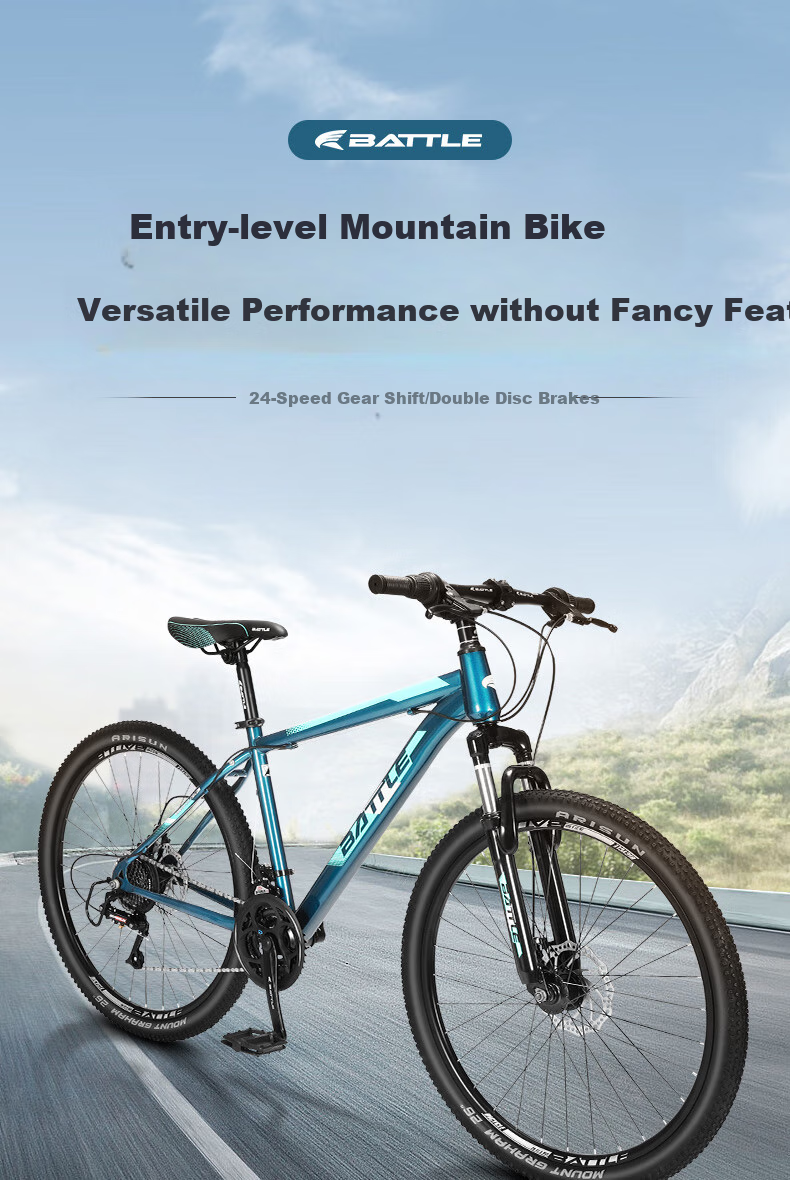 BATTLE Mountain Bike, 26-Inch, 24-Speed, for Men And Women, Adults, Students, Teenagers, City Leisure Off-Road Bike, Black And Red Color 2