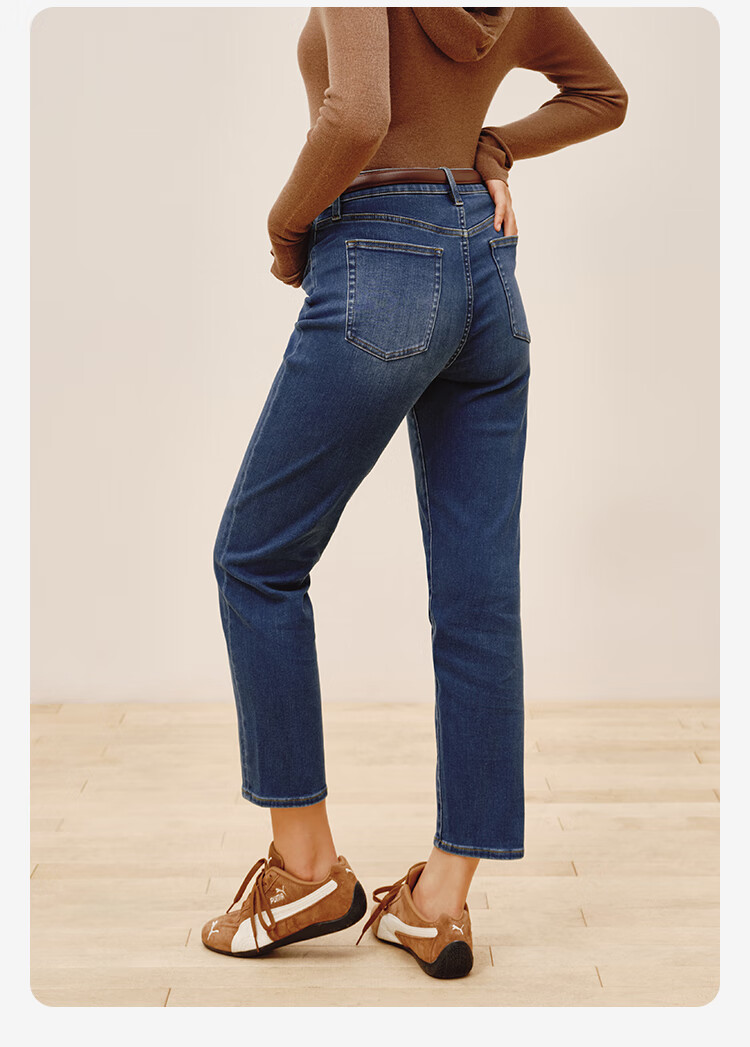 JD Original Jeans for Women, 2026 Spring New Style, Lycra Elastic Draping Slim-Fit Casual Pants, Medium Blue XS 7