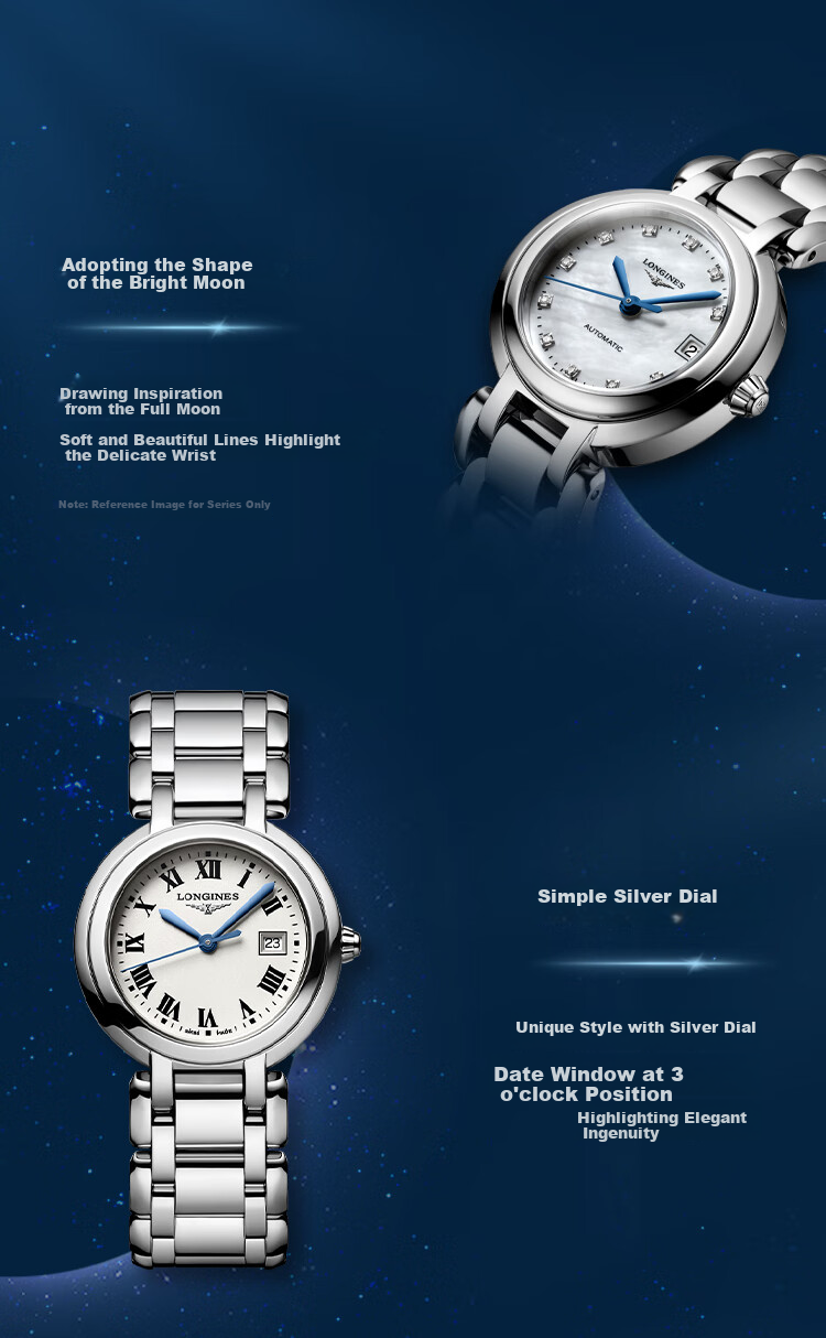 LONGINES Swiss Watch, Heart Moon Series, Women's Steel Strap Quartz Watch L81224716 3
