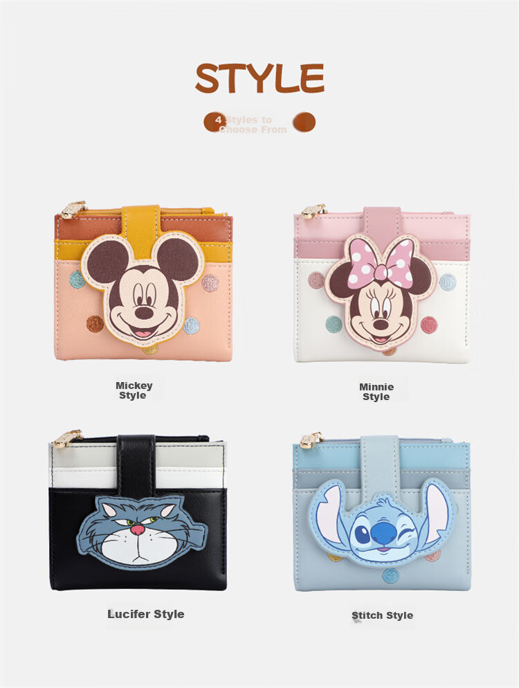 Disney Card Holder, Cute Mini Card Holder for Girls, Coin Purse, Minnie Mouse Birthday Gift for Girls 5
