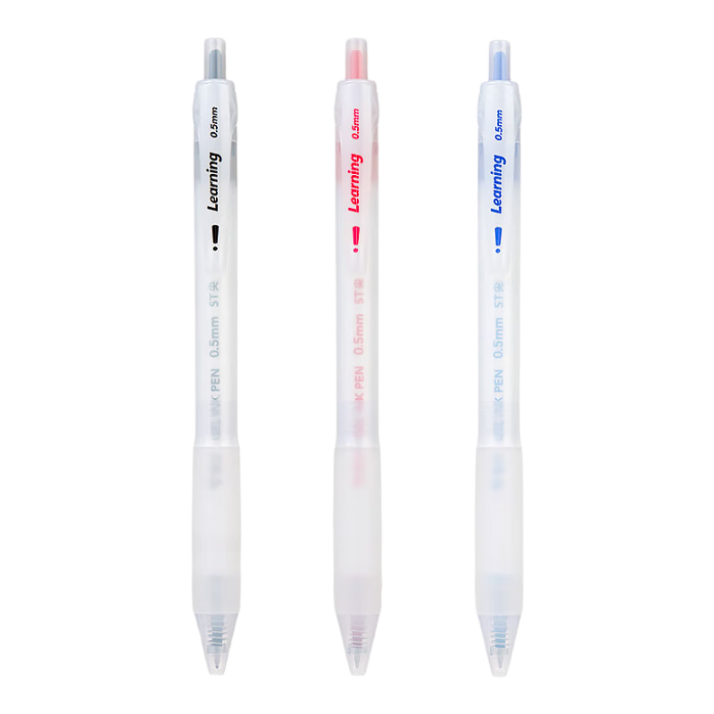 AIHAO [Back to School Essential] Retractable Signature Pen, 0.5mm Crystal Blue Prescription Pen, Stylish Matte Pen Barrel, Water-Based Ink, ST Tip Office Signing Pen, 6 Pcs, D4896