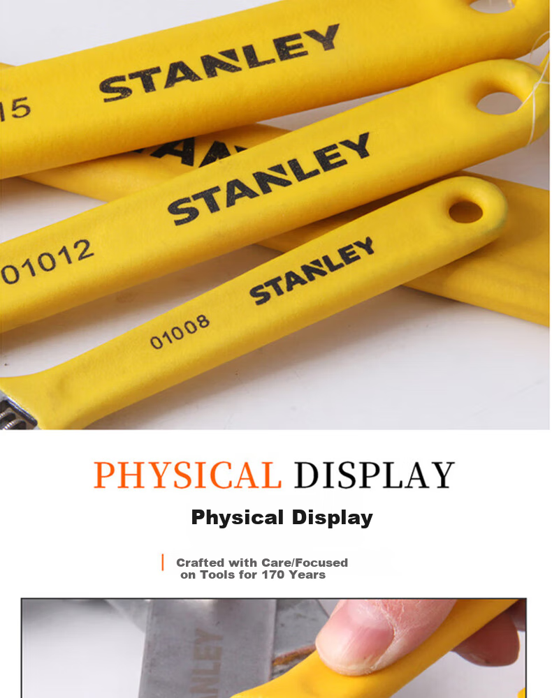 STANLEY B Series Plastic-Coated Handle Adjustable Wrench 8"/200mm STAD01008-23 5