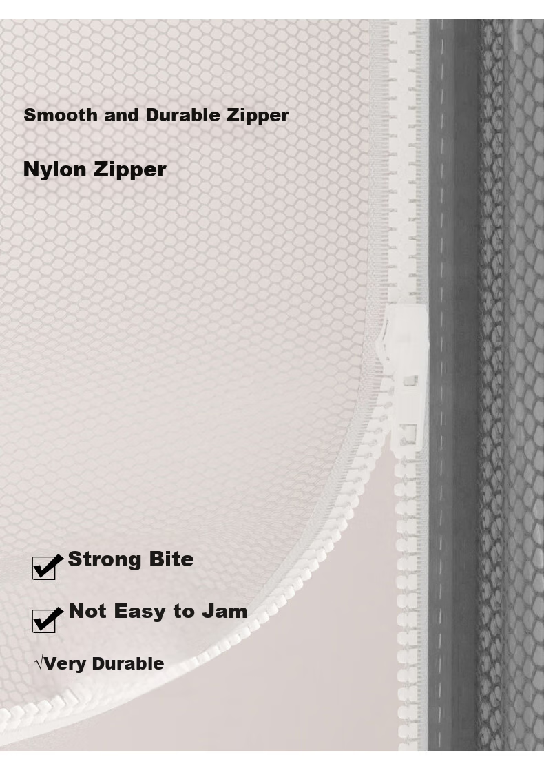 FUANNA Home Mosquito Net, Baby Fall Prevention Fence Mosquito Net with Three Doors, 1.5*2 Meter Bed, Coffee [Dense Mesh] 7