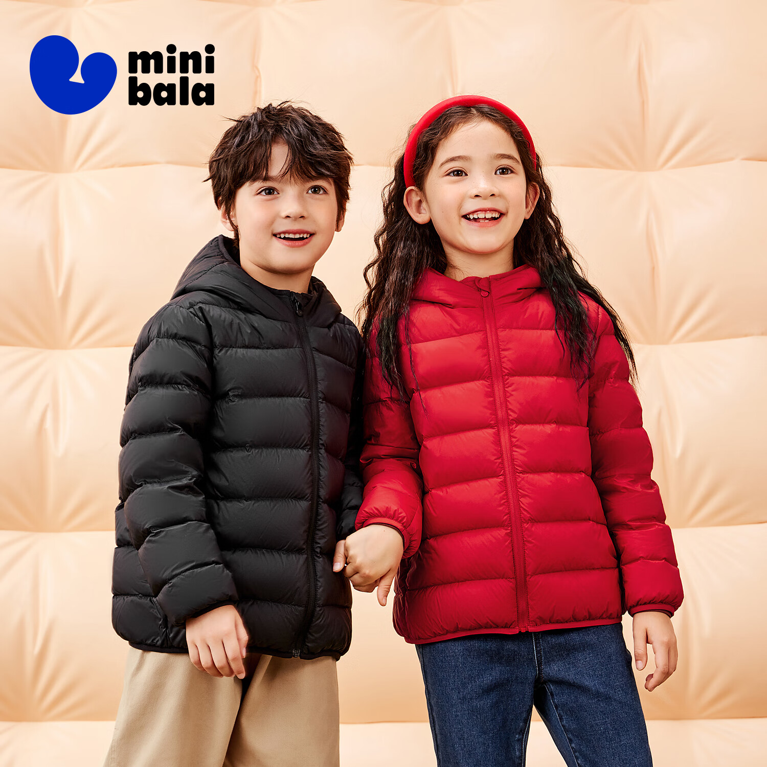 Minibala Unisex Kids Lightweight Warm Ribbed Down Jacket 2025 Autumn Winter New Arrival, Water-Resistant