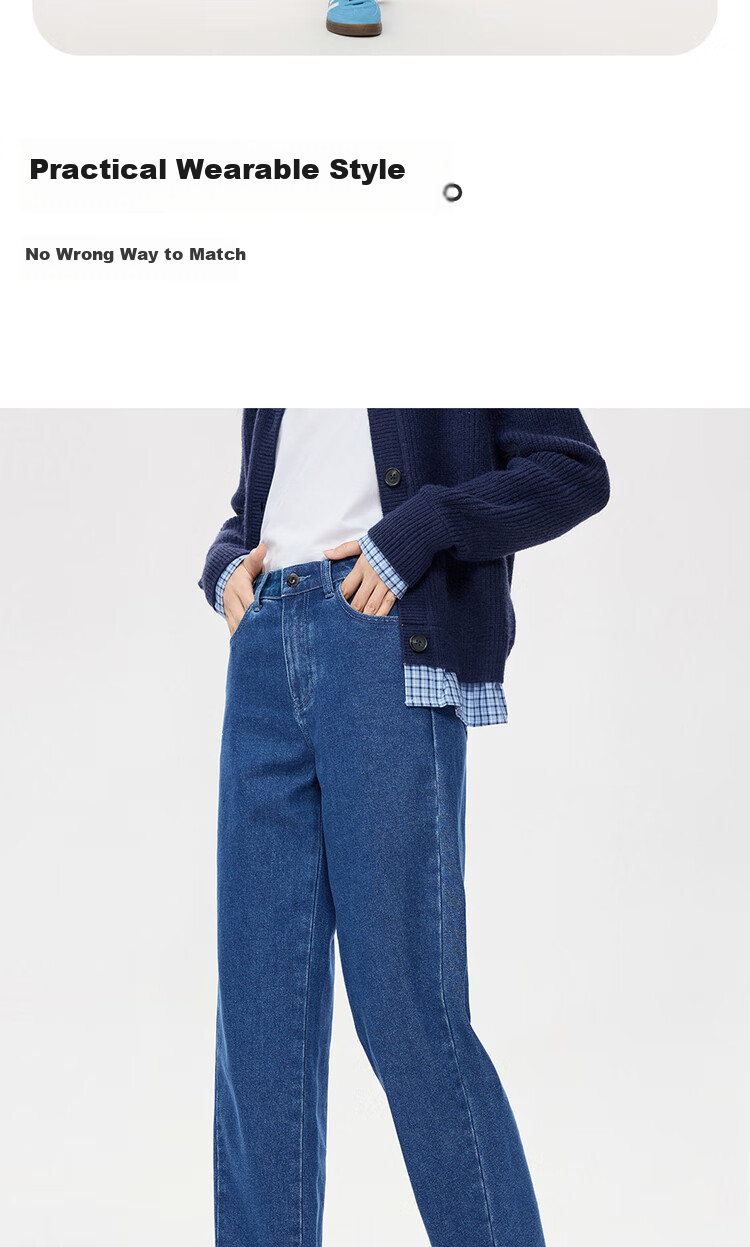 Zara Vintage Straight Leg Jeans Women Autumn and Winter Heavy Wash High Waist Zipper Jeans 05415683 6