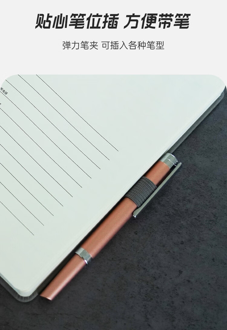 HERO New A5 Business Notebook Thickened Hard Cover Soft Leather Simple High-End Gift Meeting Portable Office Stationery Lined Detachable Diary Journal Binder 1