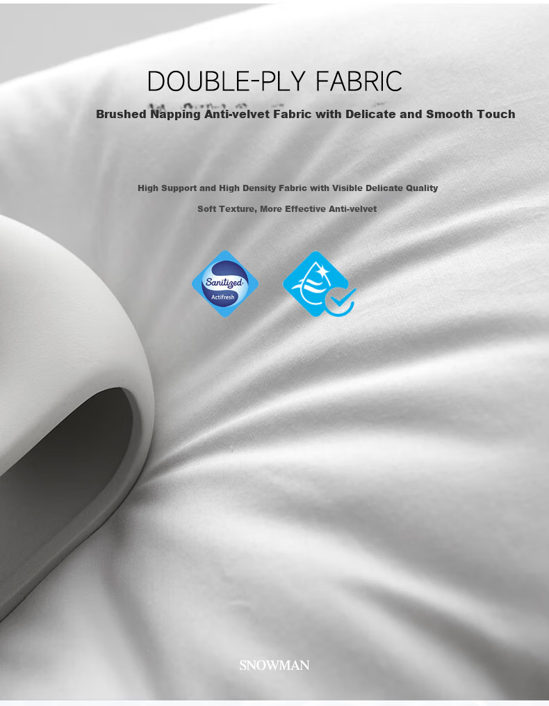 Sinuoman All-Cotton Antibacterial Neck Support Pillow, Five-Star Hotel White Goose Down Fiber Composite Pillow Core, 74*48cm High Pillow 8