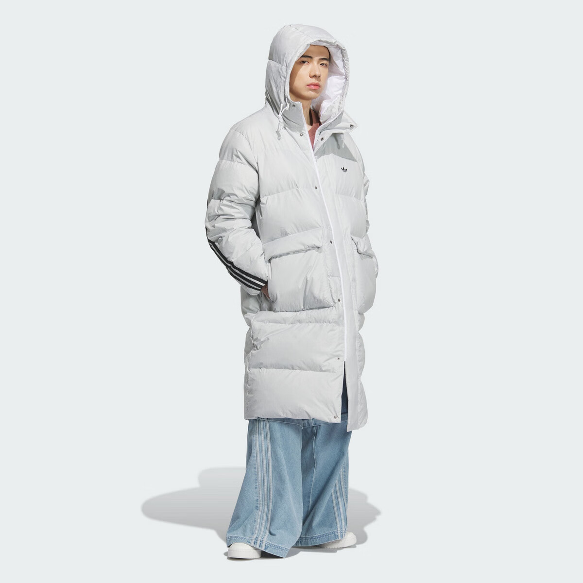 Adidas Originals Unisex 3S LONG DOWN U Long Down Jacket KC2566 White L 3