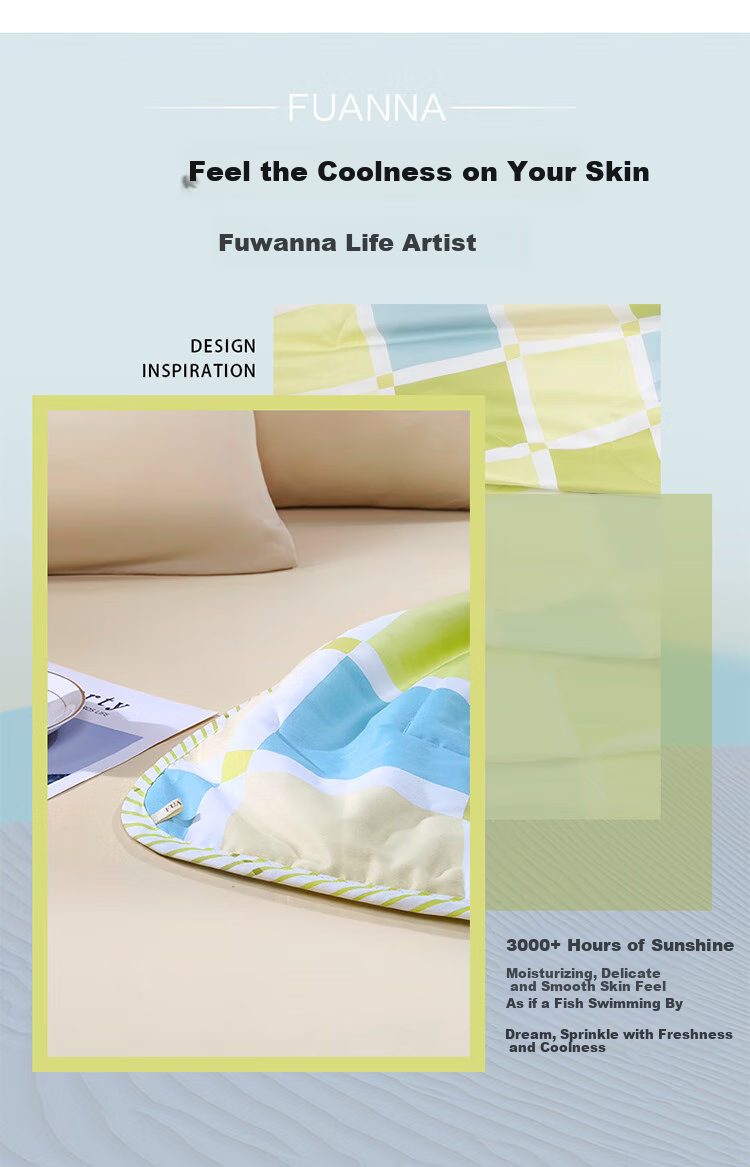 FUANNA Summer Quilt, Pure Cotton Fabric, Antibacterial Air Conditioning Quilt, Double Size, Washable, Thin Summer Blanket, 3 Jin, 203x229cm 2