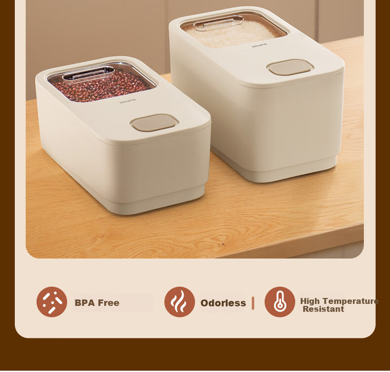 SUPOR Push-Lid Rice Container Food Storage Airtight Moisture-Proof Large Capacity Storage 20 Jin KG20AK10 3