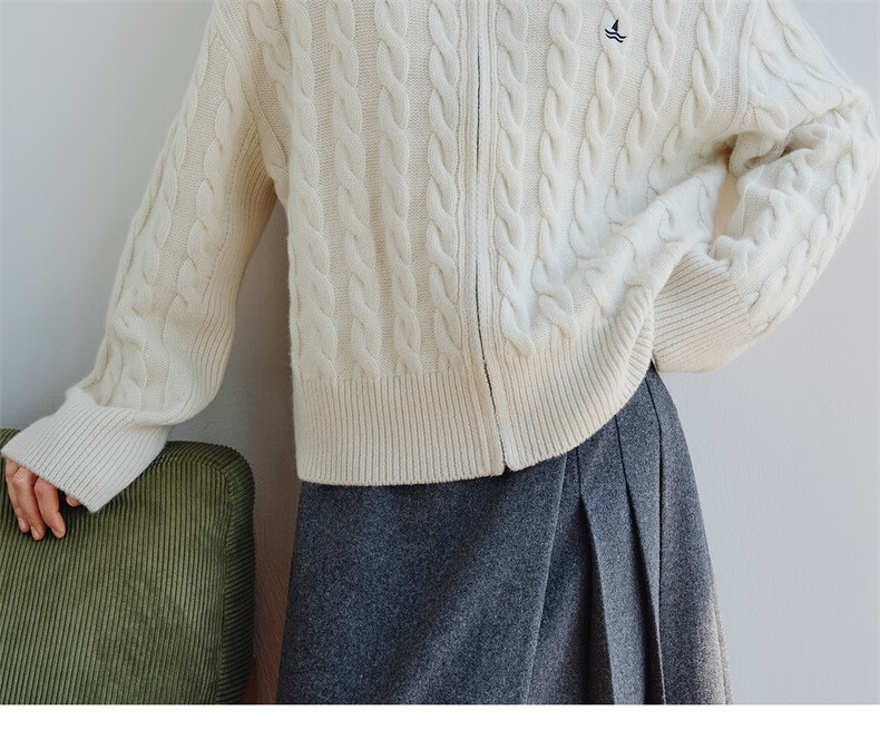NaviKail Italy Small Sailboat Women's 2025 New Full Wool Knit Cardigan Sweater Wool Jacket 2334095507 5