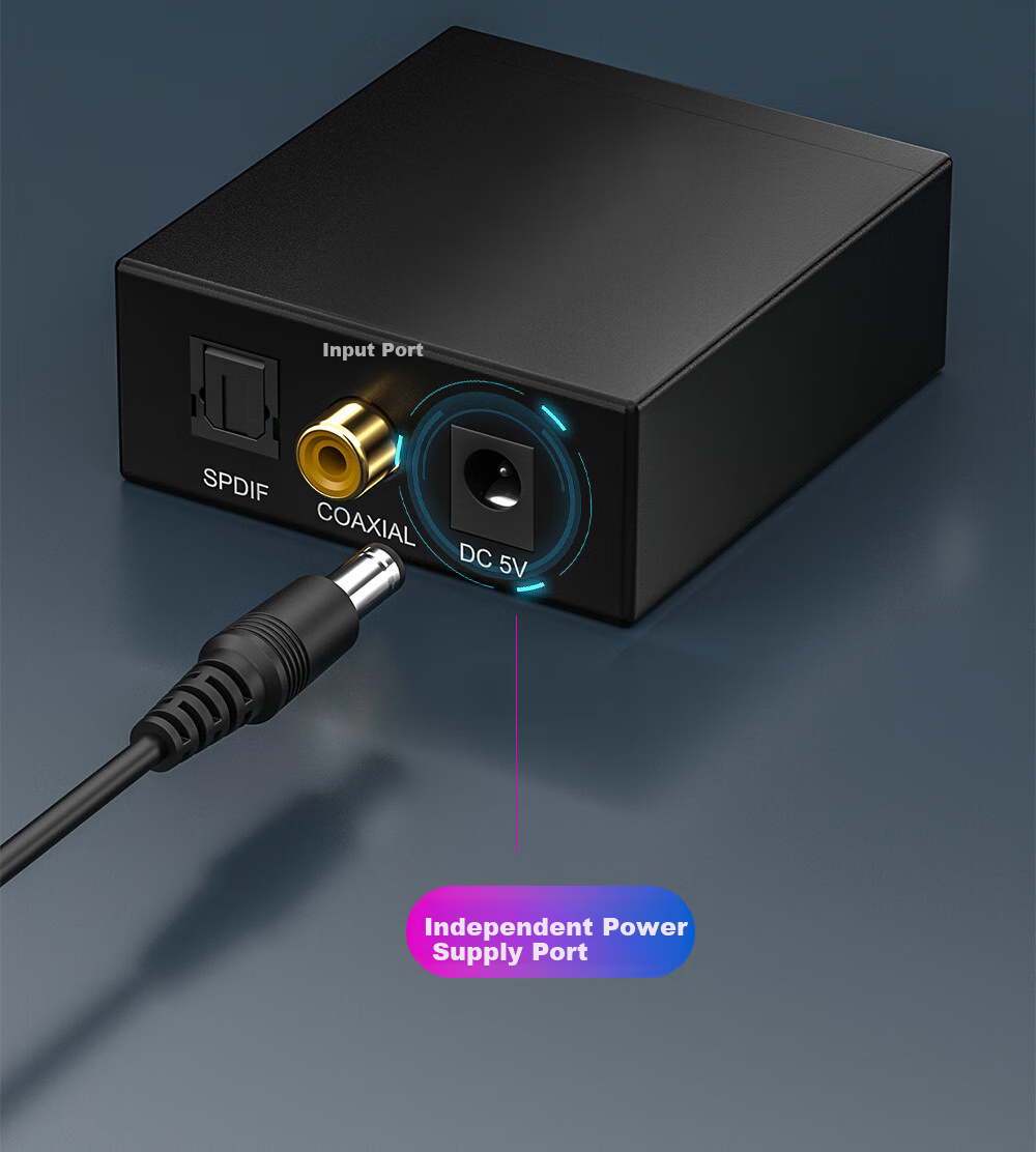 BURLEFRAN Digital Fiber Optic Coaxial Audio Converter, Coaxial Audio Converter Digital Analog Compatible with Hisense TV to Connect Speakers, SP-DIF to 3.5 Decoder Converter, Large Size 10