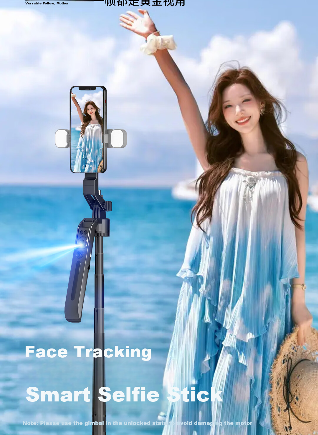 FUNSNAP FUNSNAP A8 Smartphone AI Gimbal Follow-Up Metal Tripod Bluetooth Remote Control Photography Handle Gadget Mobile Live Streaming Stand Anti-Shake Universal Dual Light Model 2