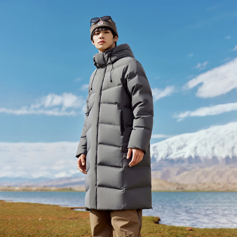 SNOWFLYING [Cheng Yi Same Style] [Goose Down] [Unisex] H-Fit Long Sports Hooded Down Jacket Outdoor