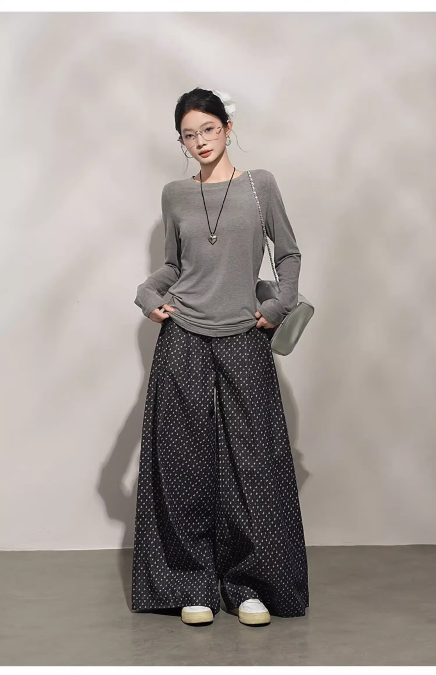Woodpecker Cashmere Soft Long Sleeve T-Shirt Women Autumn New Thin Loose Round Neck Base Shirt Purple XL 18
