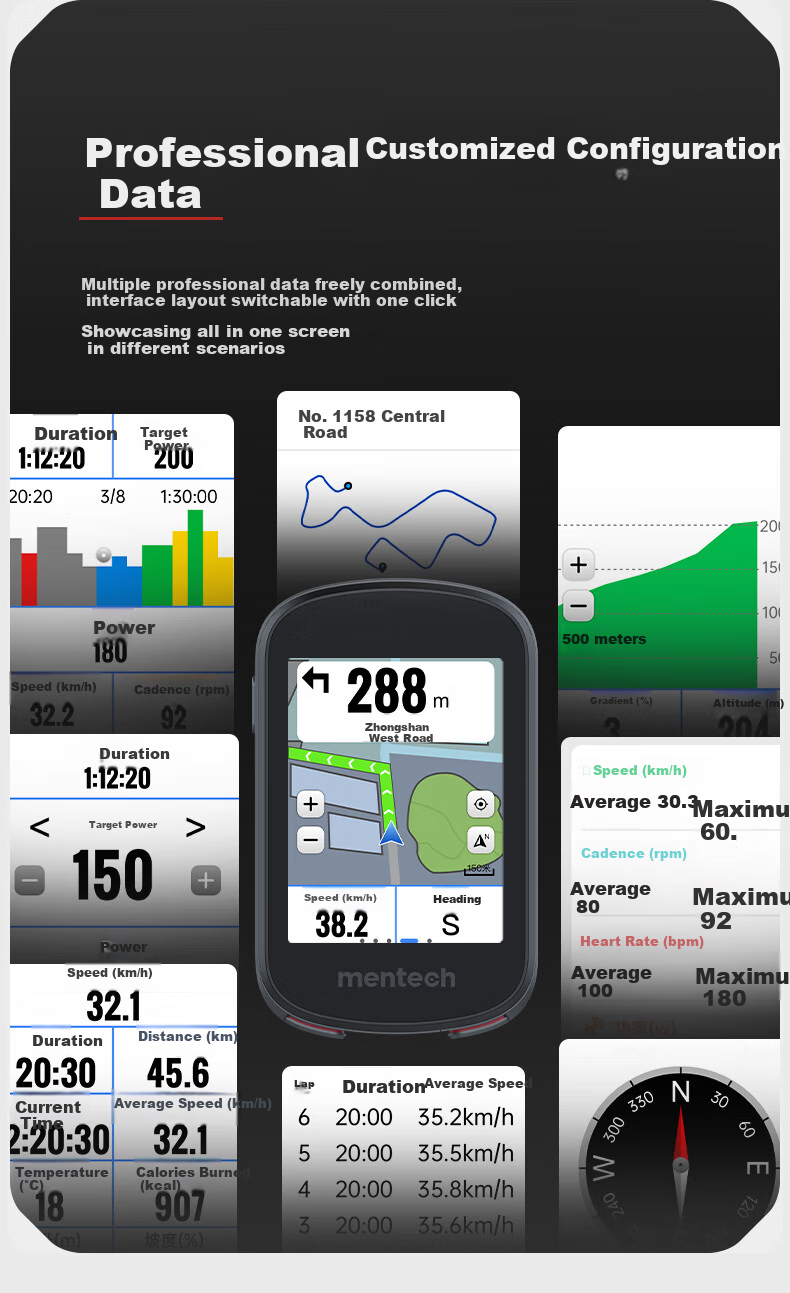 Mentech Avant700 Mountain And Road Bike Computer, GPS Smart Wireless Cycling Navigation, Obsidian Black 17