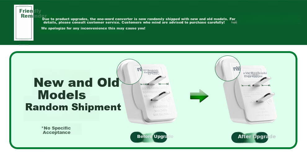 NVCleishidiangong Socket Adapter Plug, Multi-Outlet Converter, Uncontrolled One-To Two-Flat Hole Converter, EP435C 1