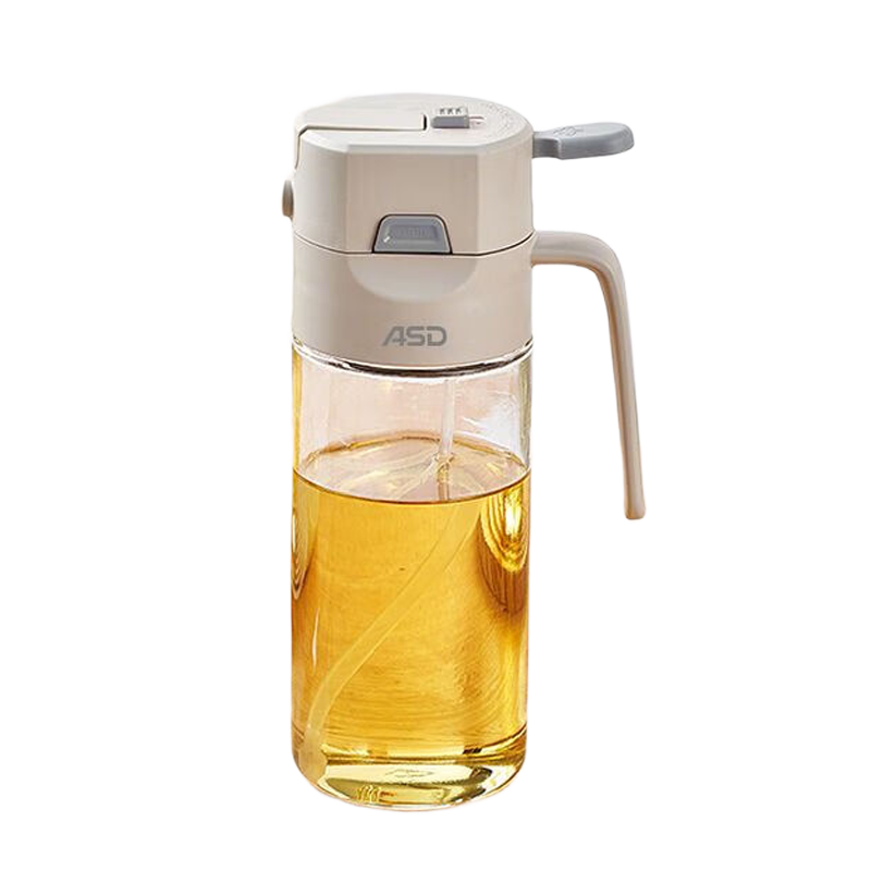 ASD Oil Dispenser Spray Bottle Dual-Use Atomizing Edible Oil Glass Bottle Kitchen Household Oil Container Non-Drip