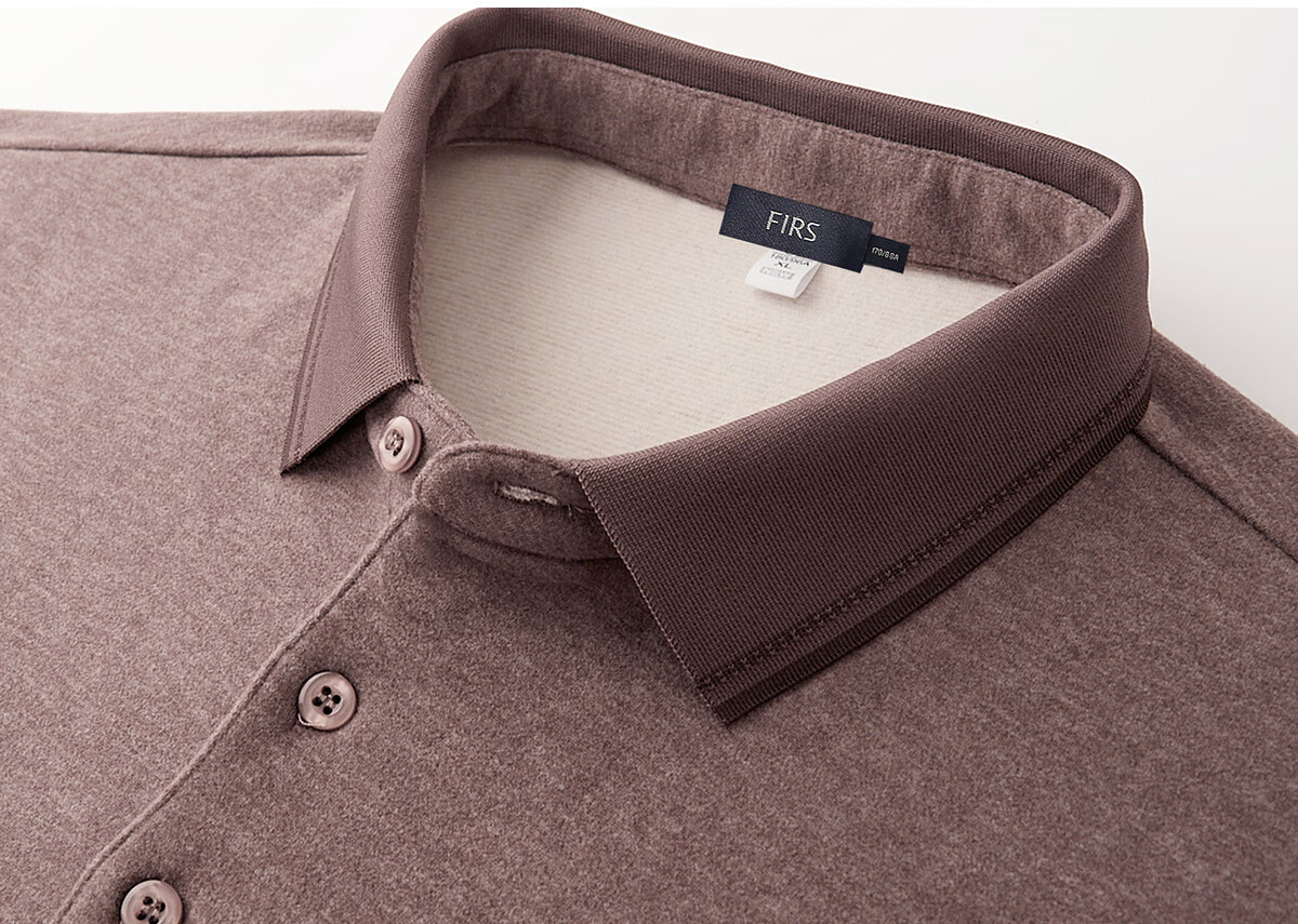 FIRS Thickened Velvet Long Sleeve Polo Shirt Men Wool Silk Blend Warm Soft Business Casual Top 6