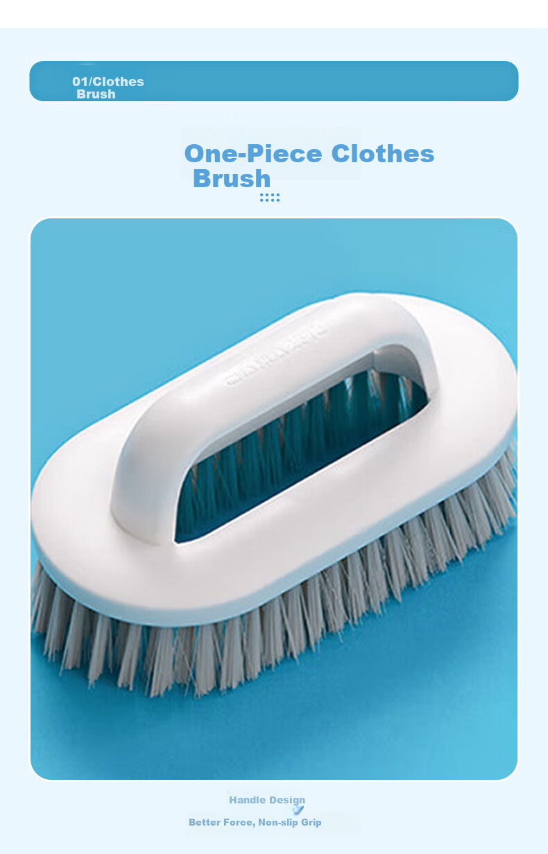 CHAHUA Shoe Brush And Soft Bristle Laundry Brush 2-Piece Set for Home Use, Specialized Cleaning Hard Bristle Brush for Shoes, Long-Handled Scrubbing Brush 4