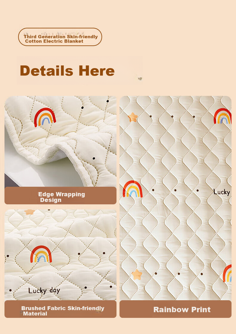 CHIGO [Dehumidifying And Mite-Removing] Graphene Double-Sided Dual Temperature Control Waterproof 3C Certified Electric Heating Blanket Mattress Pad 1.5x1.8m 25