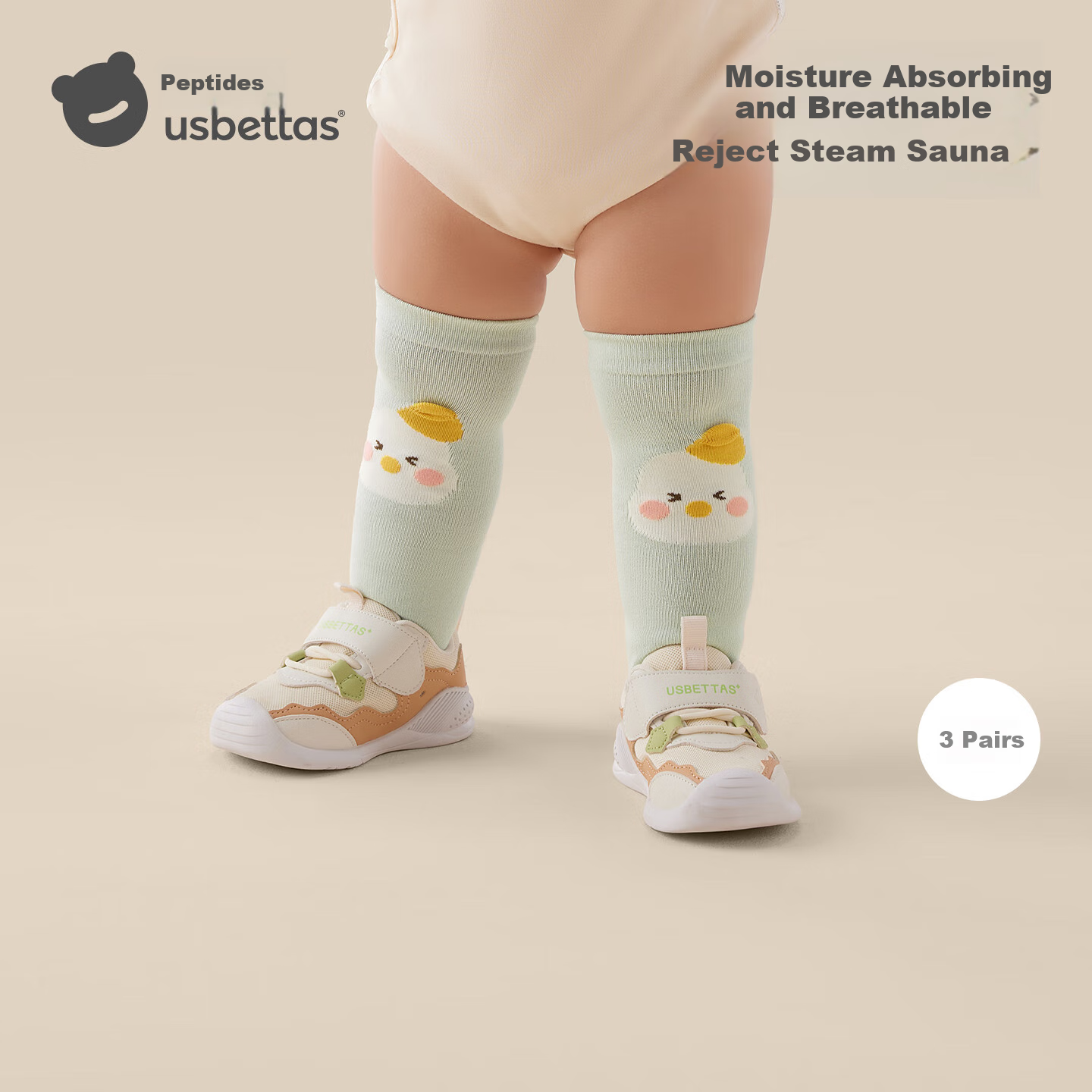 Beitaisi Children's Socks, Baby Spring And Autumn Indoor Cooling Pure Cotton Breathable Long Socks for Boys And Girls Learning to Walk
