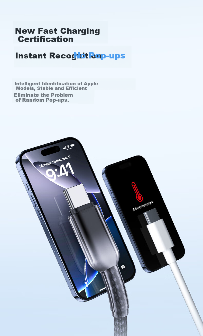 Aomake IPhone 18 Pro Max Charging Cable, Type-C Data Cable, Dual-Ended, Compatible with Apple 15-17 Series, 60W Android Phones, IPad, Car Charger, Dual-C Cable - 1.5 Meter Fast Charging Cord 7