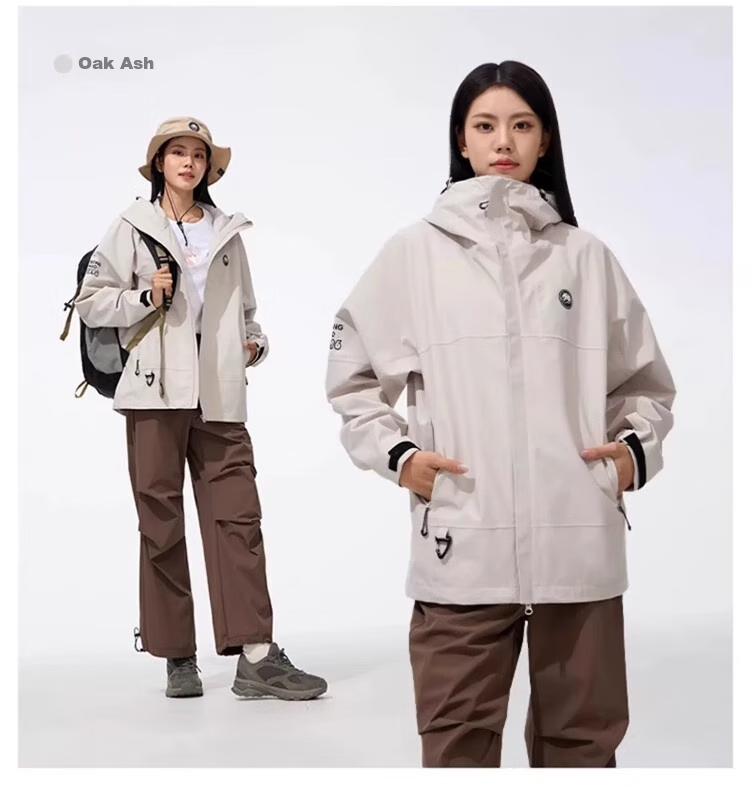 CAMEL Panda Outdoor Single-Layer Waterproof Jacket for Men And Women, Hard Shell Color Block Coat A34BA46169 Lime Green S 38