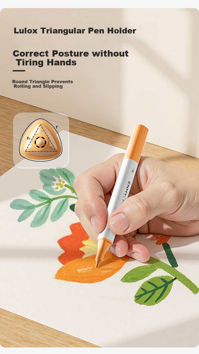 Enmi Enmy 24-Color Double-Ended Acrylic Markers, Watercolor Pens, Kindergarten Children Elementary School Students Drawing Brushes, Art Education Washable Fluorescent Pens, Marker Pens 8