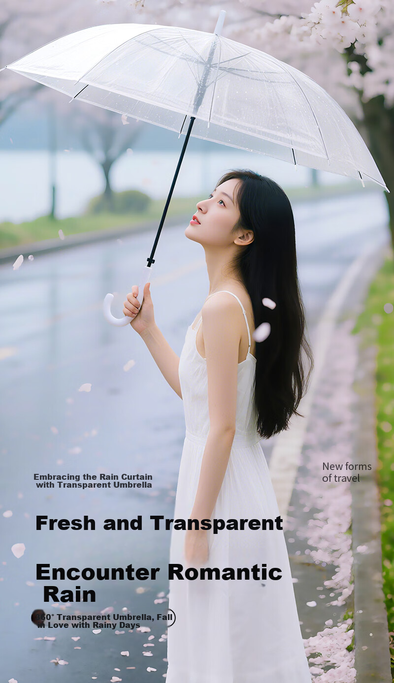 YUHANG Long-Handle Automatic Umbrella, Sold by JD, Transparent Umbrella 2