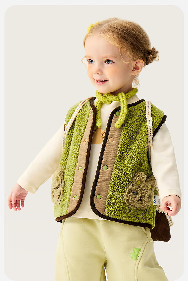 Minibala Unisex Kids Anti-Static Vest Double-Sided Wearable Children's Sleeveless Jacket 2025 Winter 10