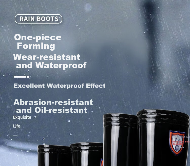 Huili Rain Boots for Men, Waterproof Outdoor Wear-Resistant Rubber Shoes, Non-Slip Rain Boots, Overshoes HL862755 High-Top Black Size 43 1