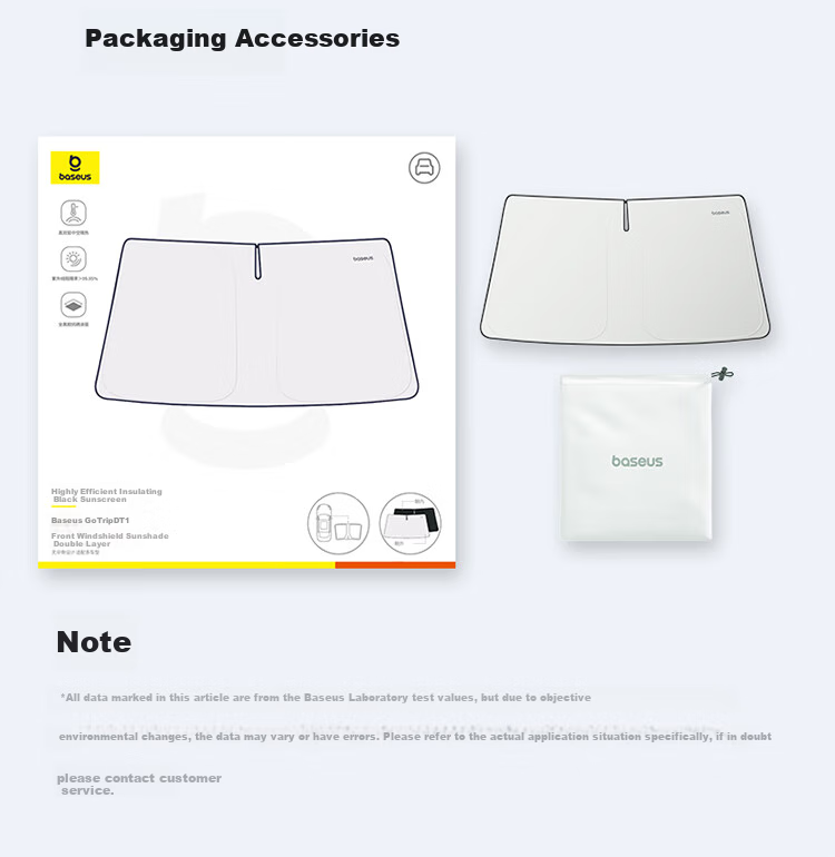 Baseus Car Sunshade, Front Windshield Sun Visor, Interior Heat Insulation Sunshade, Double-Layer Heat Insulation Cover 15