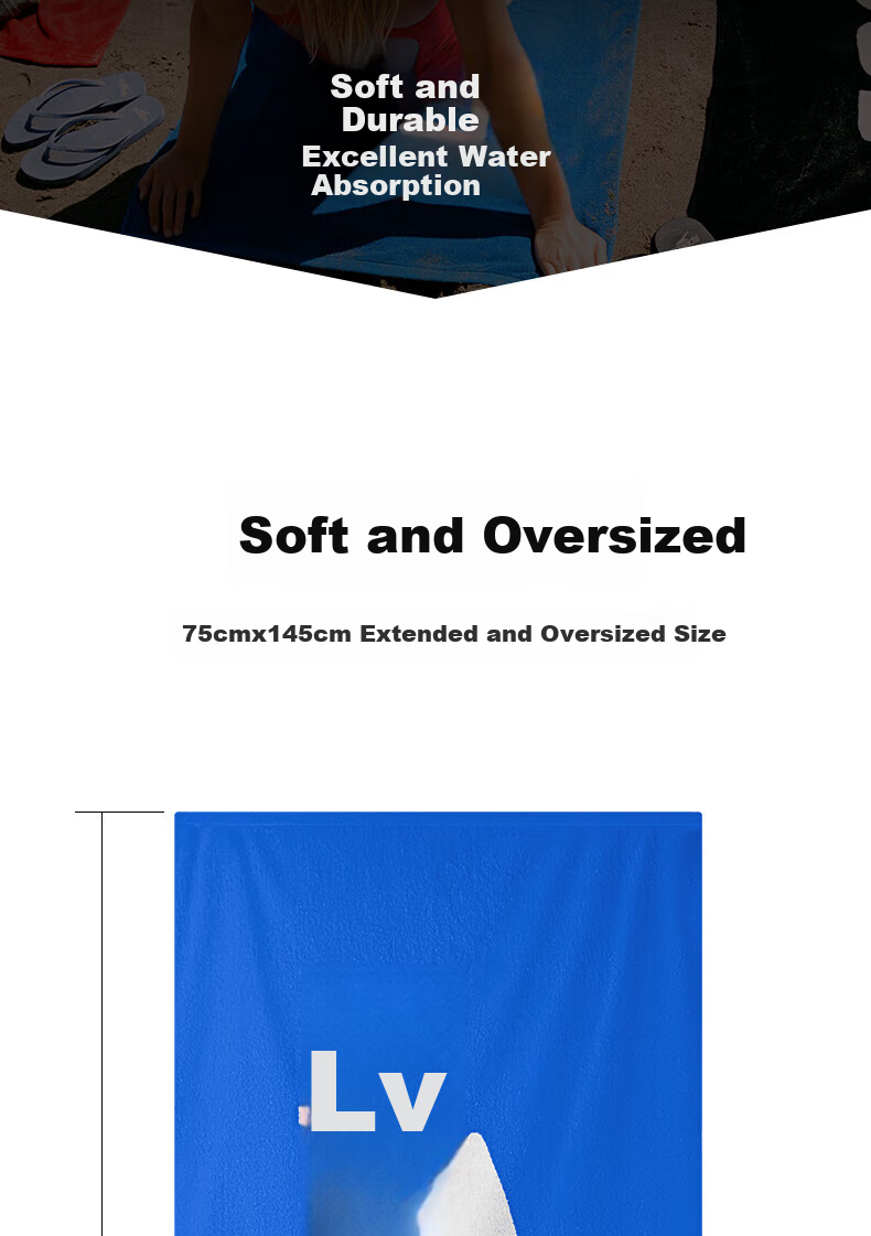 Speedo Logo Printed Quick-Absorbing Lightweight Portable Large Pure Cotton Sports Towel, Black/white 2
