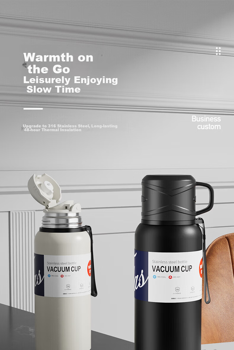 Mixiaoshu Insulated Mug for Men, Large Capacity Tea Infuser Cup with 316 Stainless Steel Inner Bottom, Portable Outdoor Water Bottle for Me 2
