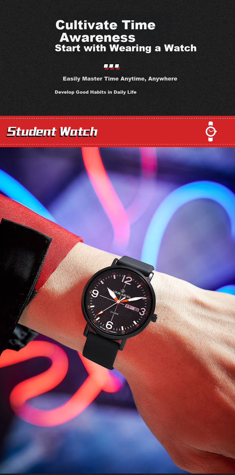GEORGCOUNT Watch for Men, 2025 New Model, Specially Designed for Middle And High School Students' Exams, Suitable for Top Students, Civil Servants, Postgraduate Entrance Exams, Quiet Operatio 6
