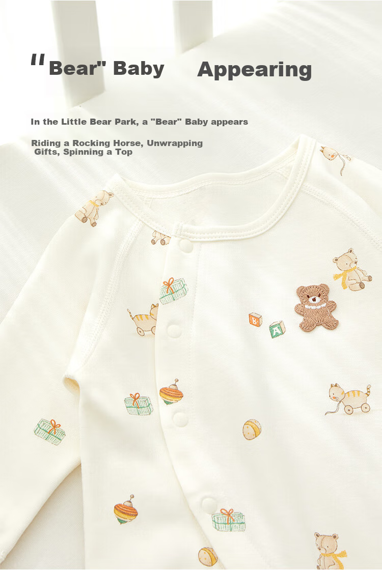 Wismorni Baby Romper Spring And Autumn Style, Unisex Infant Pure Cotton Clothing, Long-Sleeve Bodysuit, Crawling Suit, Fall Outfit 2