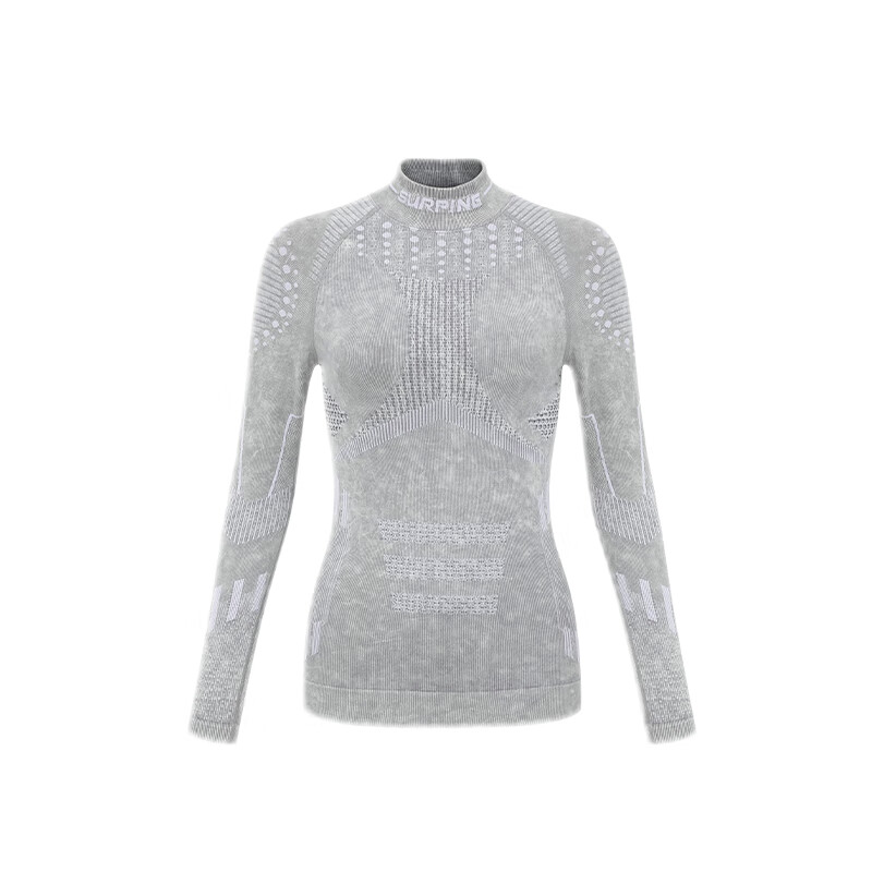 SURPINE Fearless Series Ewenki Design Ski Quick-Dry Sweat-Wicking Antibacterial Functional Base Layer Top Birch Gray M