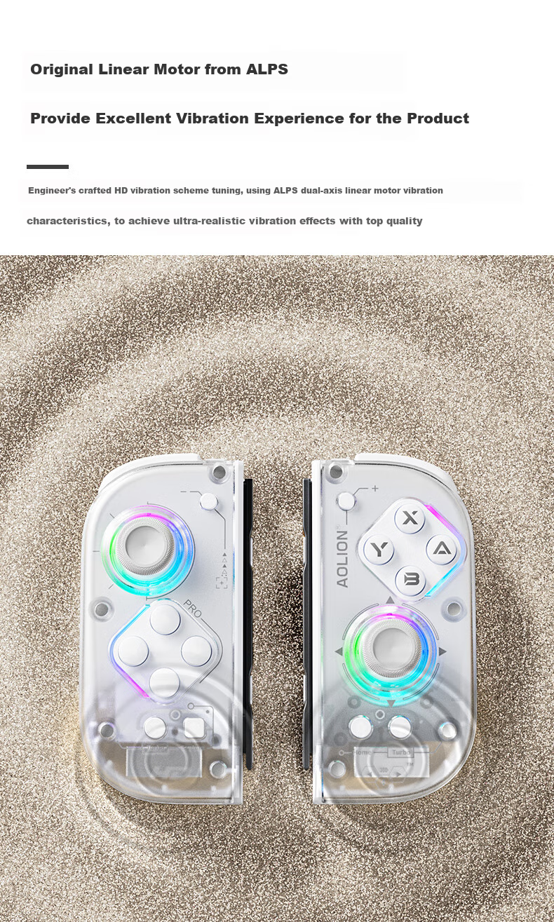 Aolion J20Pro Knight Switch Controller JoyCon Split Controller HD Vibration NS2 Wireless Bluetooth Macro Programming Pokémon ZA Mario Party NFC Left and Right Game Controller 3