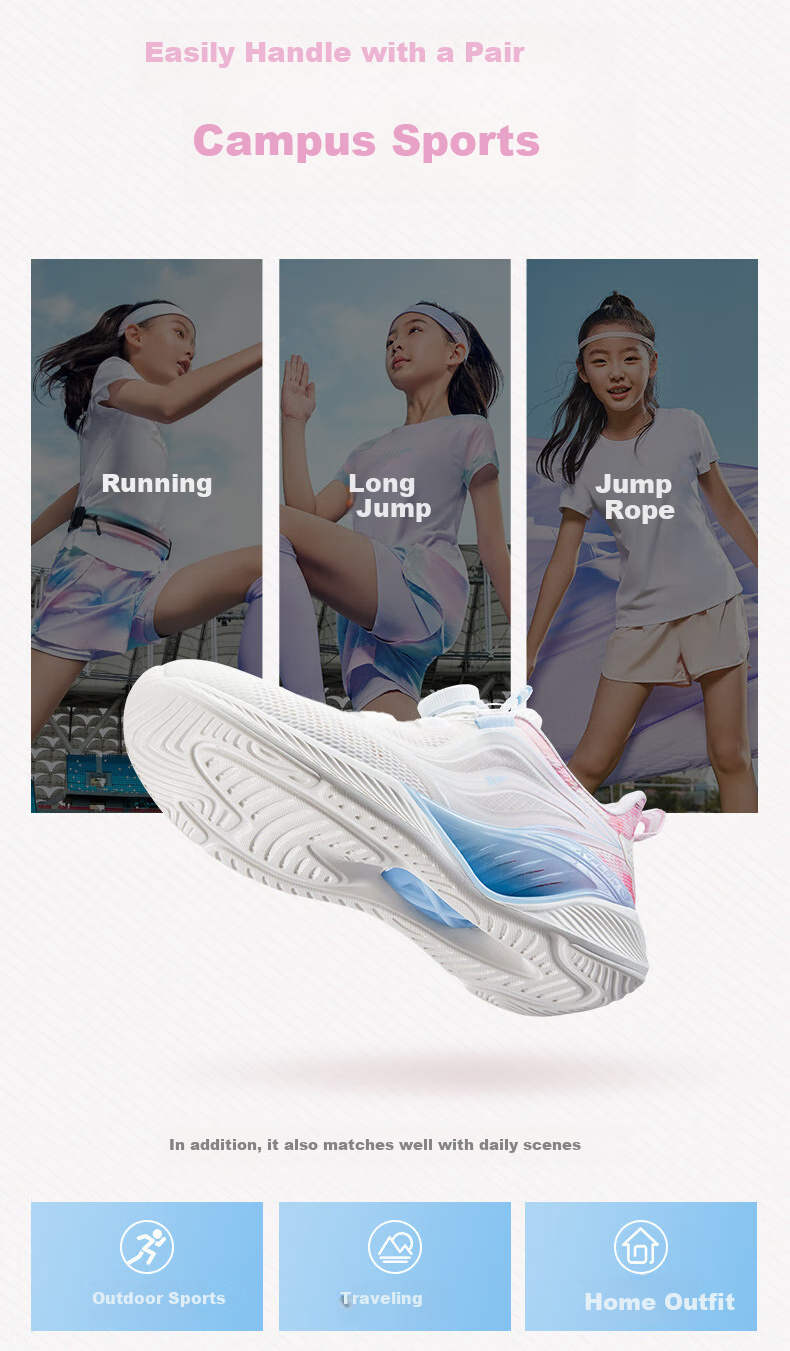 XTEP Children's Hydrogen Wind 5.0 Small Label Multi-Color Breathable Rotary Buckle Lightweight Running Shoes, Sail White/Light Purple, Size 40 27